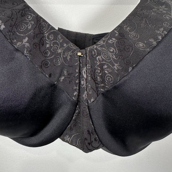 Bali 42DDD Bra Womens Black Underwire Floral Adjustable Straps Back Clasp - Picture 11 of 16